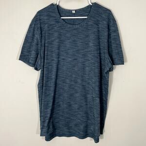 Lululemon Pulse Slub Short Sleeve Tshirt Mens Size XXL Rulu Heathered Blue